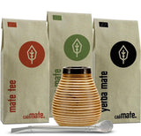 Keramiek Mate theeservies ● 3 soorten BIO Mate + Mate mok + Bombilla + bereidingsinstructies (Vintage)