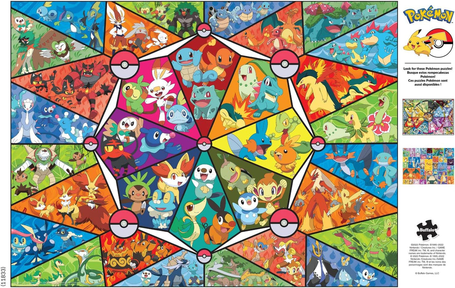 Buffalo Games - Pokemon - Glas-in-lood starter - legpuzzel 1000 stukjes Puzzel Naty Shop