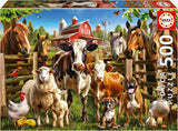 Educa - Puzzel van 500 stukjes voor volwassenen | Stoute boerderijdieren. Afmetingen: 48 X 34 cm. Inclusief Fixpuzzel puzzellijm. 11 jaar lang (19905) Puzzle Naty Shop Standaardtitel