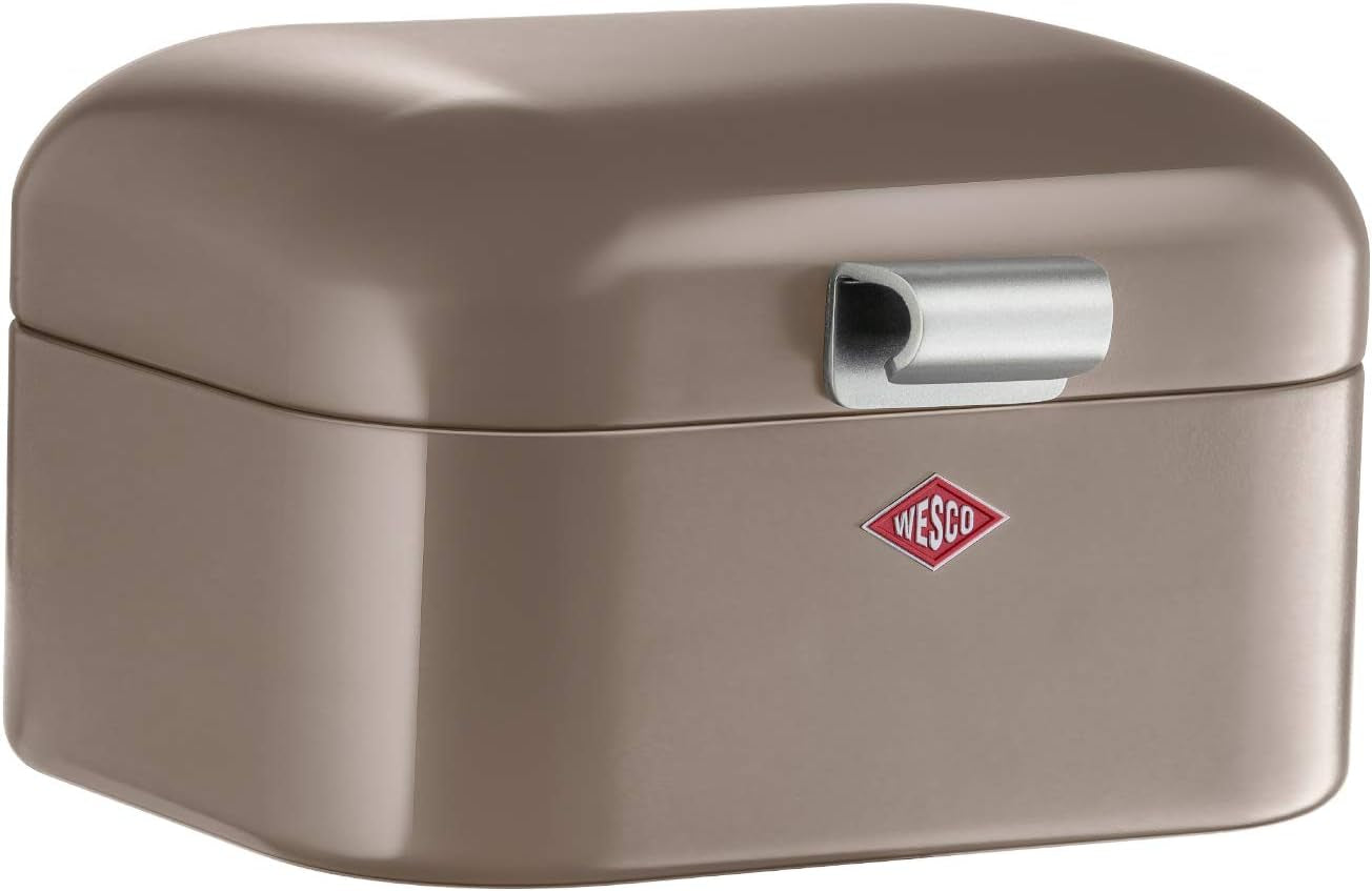 Wesco 235 001 Mini Grandy broodmand 17 x 18 x 12 cm (L/B/H) roze, roestvrij staal Voedselbewaardozen Naty Shop Warmgrijs