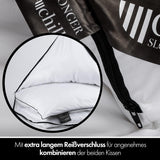 Kussen 80X80 Cm - 2 in 1 design - kussen in kussen - groot ademend en wasbaar slaapkussen en 100% vegan - 2 kussens 3 opties - kussen met 600G & 1200G vulling Naty Shop standaard kussens