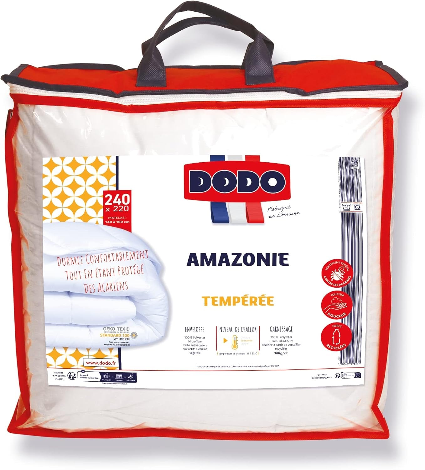 Deken, Gematigd, Synthetisch, 220 X 240 Cm, Voor tweepersoonsbed, Amazonedeken, Mijtbestendig en donzig, Gerecyclede vezels, Machinewasbaar op 40 ° C Dekbedden en dekbedden Naty Shop