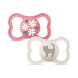 MAM Air siliconen fopspenen, 2 stuks, extra licht en luchtig ontwerp, tandvriendelijke babyfopspeen gemaakt van MAM SkinSoft speciale siliconen met fopspeendoos, 6-16 maanden beer/neushoorn