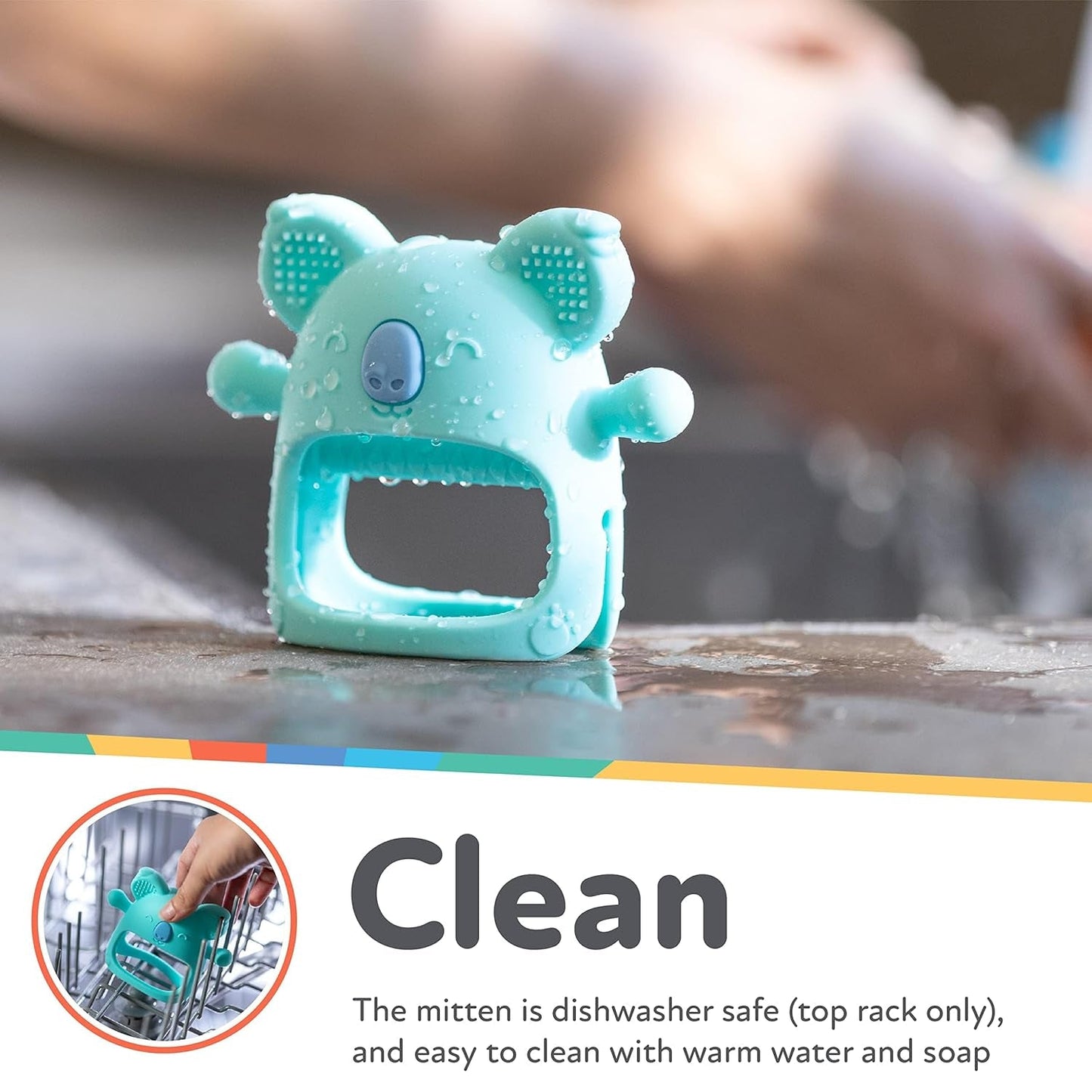 Nuby - Siliconen tandhandschoen, BPA-vrij, Blue Koala, vanaf 3 maanden