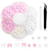 1 Karton Nail Art Charms, 3D Bloemen Nagelkunst Charms, Acryl Blumen Nagel Strass Mit Ornamenten, Nagel Edelsteine, Nagel Zubehör Für Mädchen, Nagelkunst Decoratie, DIY Handwerk Nail Design