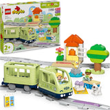 LEGO DUPLO Interactieve avonturentrein voor de stad, speelset met licht en geluid voor rollenspel, waarmee 2-jarigen sporen kunnen bouwen, educatief speelgoed voor kleuters 10427 Bouwsets Bekijk de LEGO-Store standaardtitel