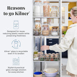 Kilner ontbijtpotje met lepel / 350 ml, Ø 9,5 cm / 5 stuks | mueslibeker voor meeneemmaaltijden / niet giftig / glazen container met deksel voor muesli, pap en yoghurt / container voor nachtelijke haver Naty Shop voedselbewaardozen
