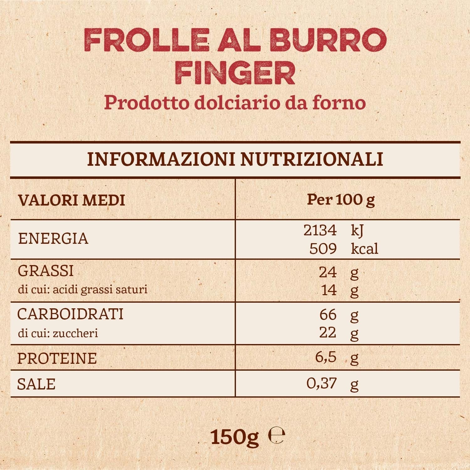Frolle Al Burro-vingers. Biscotti Bereid Traditioneel Kom Una Volta. Ideaal Come Fine Pasto Goloso, Ma Anche Da Abbinare Al the O Al Caffè. Verpakking Ja 150 gr