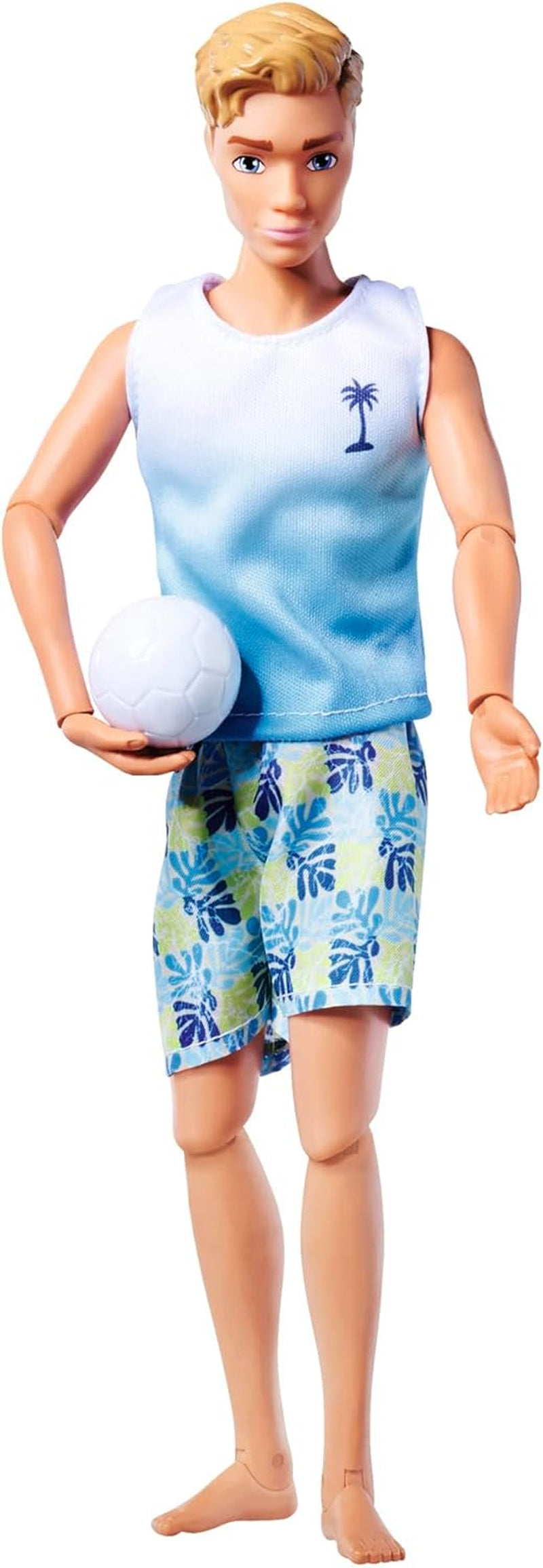 Steffi Love Beach Kevin, Kevin in badpak met T-shirt en volleybal, volledig beweegbaar, 30cm speelpop, vanaf 3 jaar, wit Naty Shop Dolls