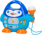 WinFun karaoke-muziekspeler, pinguïnontwerp, met zwaailichten en echo-effecten, in blauw, speelse stijl, USB-aansluiting Babyspeelgoed Naty Shop Standaardtitel