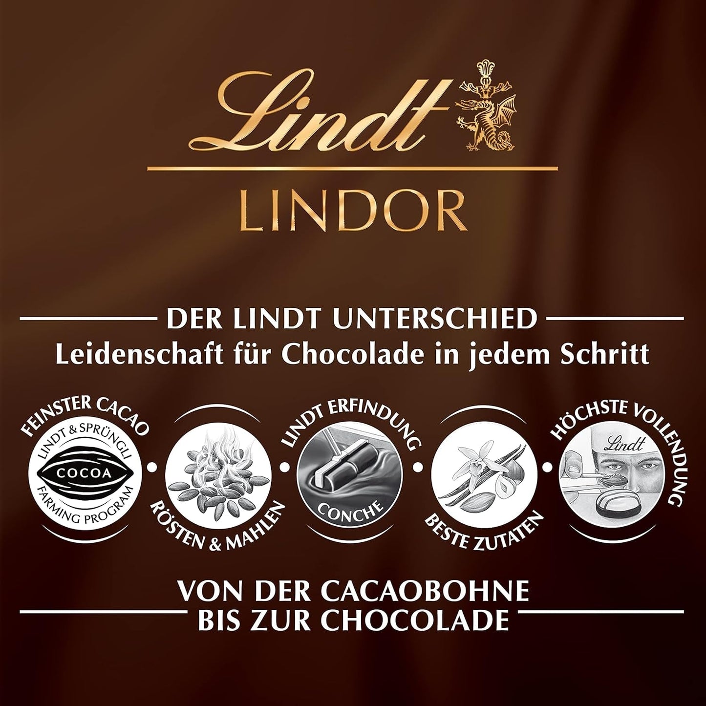 Lindt LINDOR geschenkdoos met diverse chocolaatjes, ca. 15 LINDOR-truffels, 4 varianten (melkchocolade, witte chocolade, pure chocolade 60% en hazelnoot), 187 g