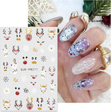 JMEOWIO Nagelsticker Weihnachten 10 Blatt Nail Art Sticker Selbstklebend Nagelaufkleber Glitter Schneeflocke Xmas Winter Urlaub Gold Decoratie Nageldesign Zubehör