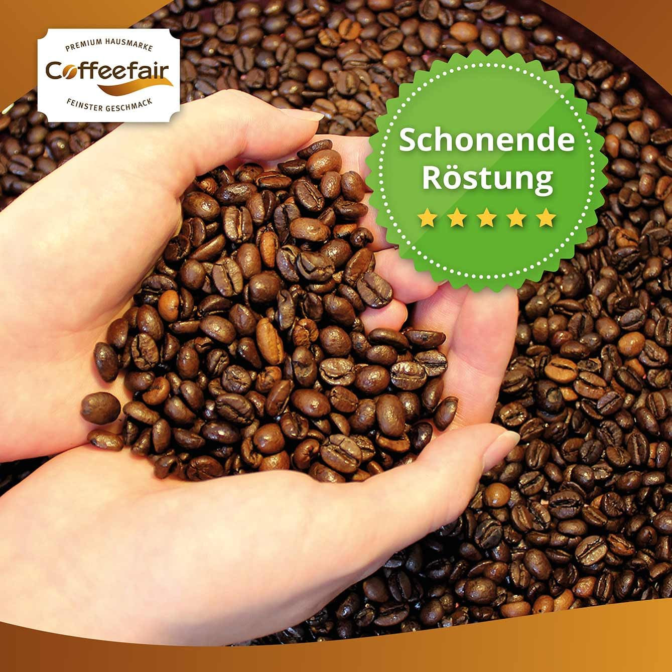 Coffeefair Cafe Creme Kaffeebohnen in Barista Qualität - 1kg voor Kaffeevollautomaten, Mischbohne voor Kaffee of Espresso gebruiktbar, schonende Trommelröstung