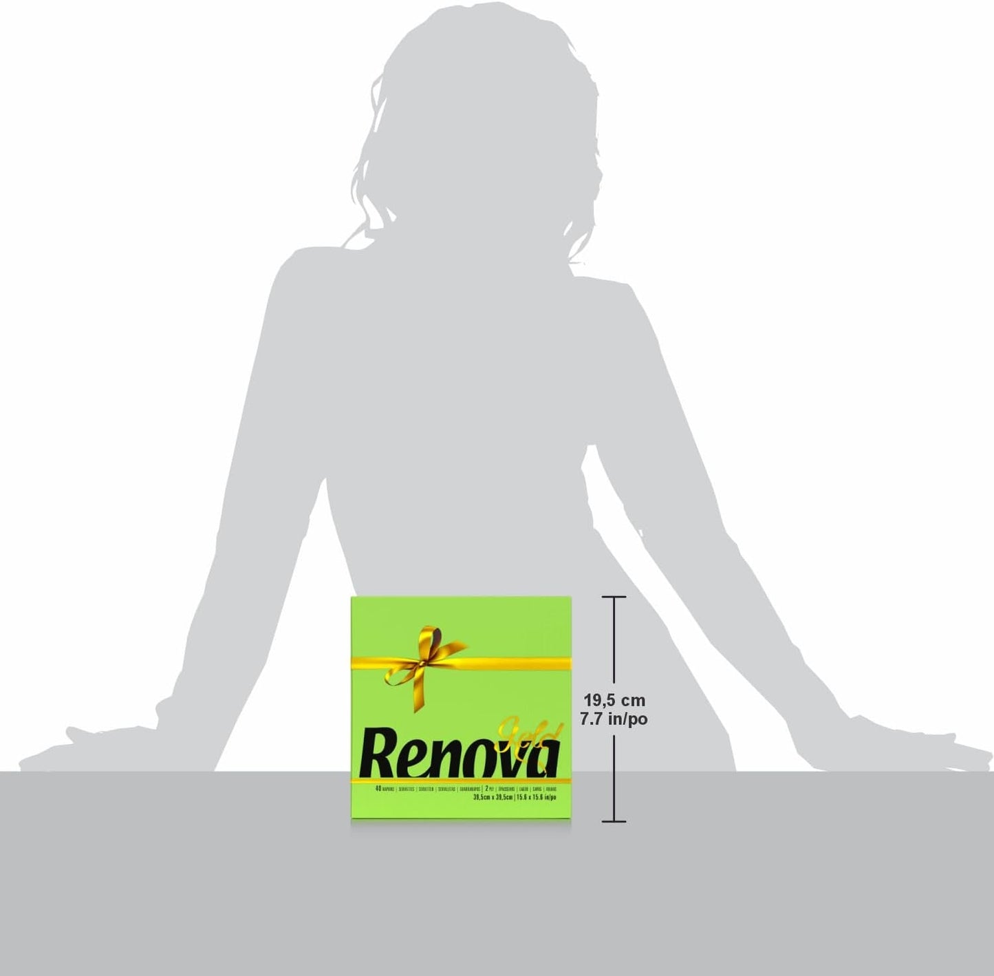 Renova papieren servetten, goud, groen, 40 stuks