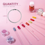 100 stuks Nail Art Tips Ring Stick, Nagelspitzen Nagel Display Transparante Nägel Kunstspitzen Sticks, Nagelkunst Praxis Für Nagelstudio en Anfänger Display DIY Nail Art Tips