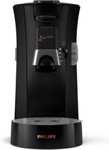 PHILIPS Senseo Select capsule-espressomachine met selectie van koffieintensiteit en geheugenfunctie, gemaakt van gerecycled plastic, kleur: zwart (CSA240/60)