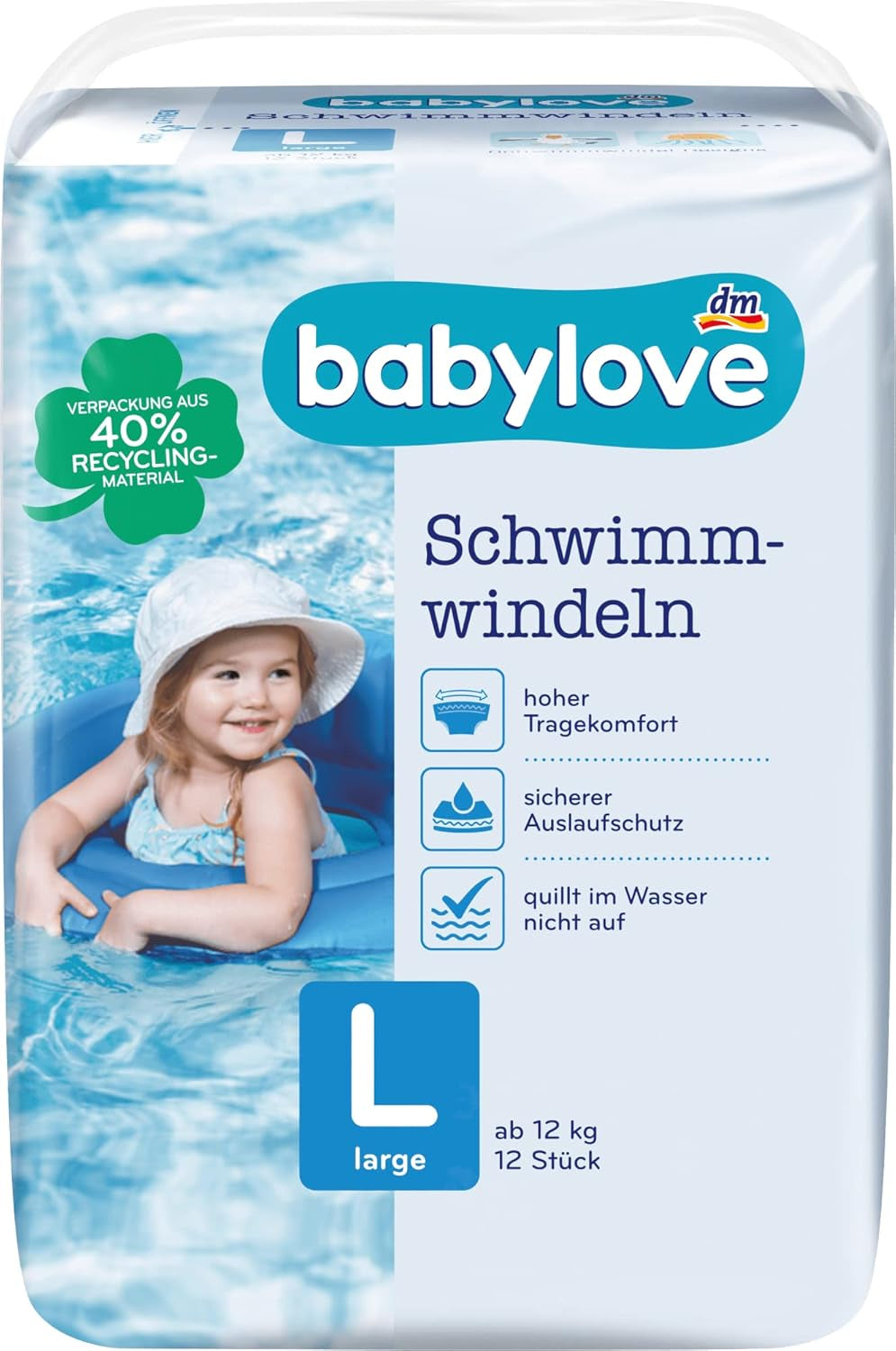 Badluiers maat L (10 - 14 kg), verpakking van 12
