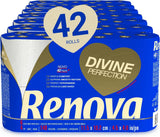 Renova Renova Divine Perfection toiletpapier, 42 rollen, premium toiletpapier, 4-laags, ultrazacht, extra sterk, dik, zacht en absorberend, FSC-gecertificeerd papier, 4400G