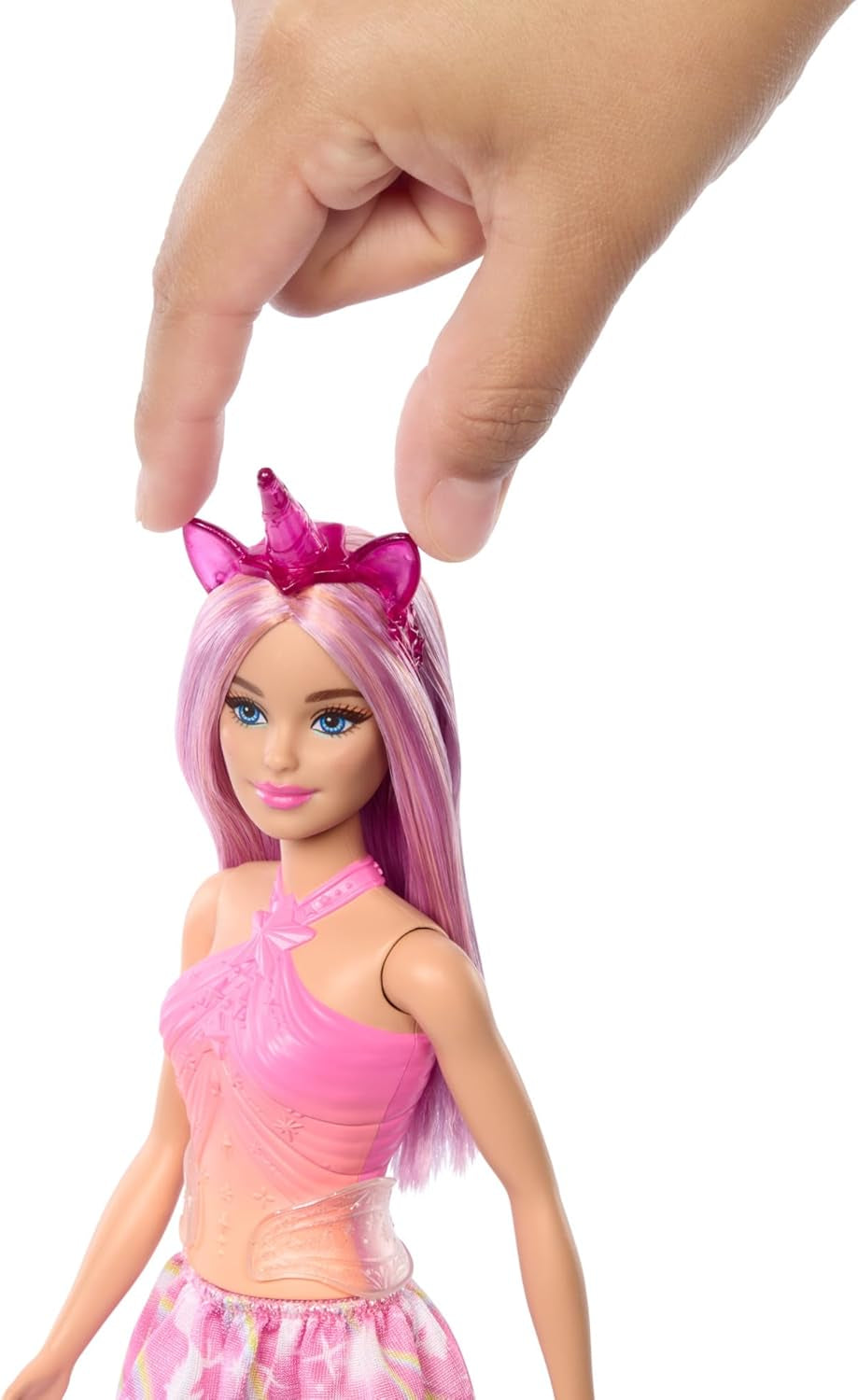 Barbie Eenhoornpoppen met kleurrijk fantasiehaar, outfits met kleurverloop en fantasieaccessoires rond het eenhoornthema, HRR13 Naty Shop Dolls