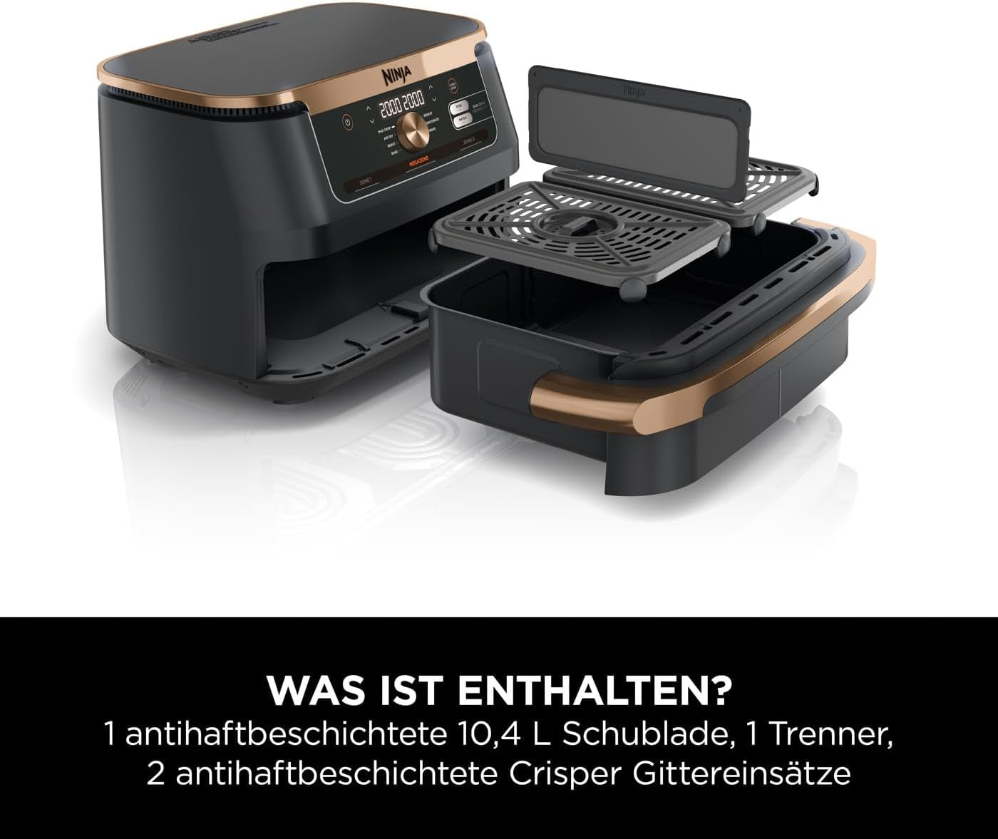 Ninja Foodi Flexdrawer luchtfriteuse met twee zones, AF500EUCP Apparaten Naty Shop