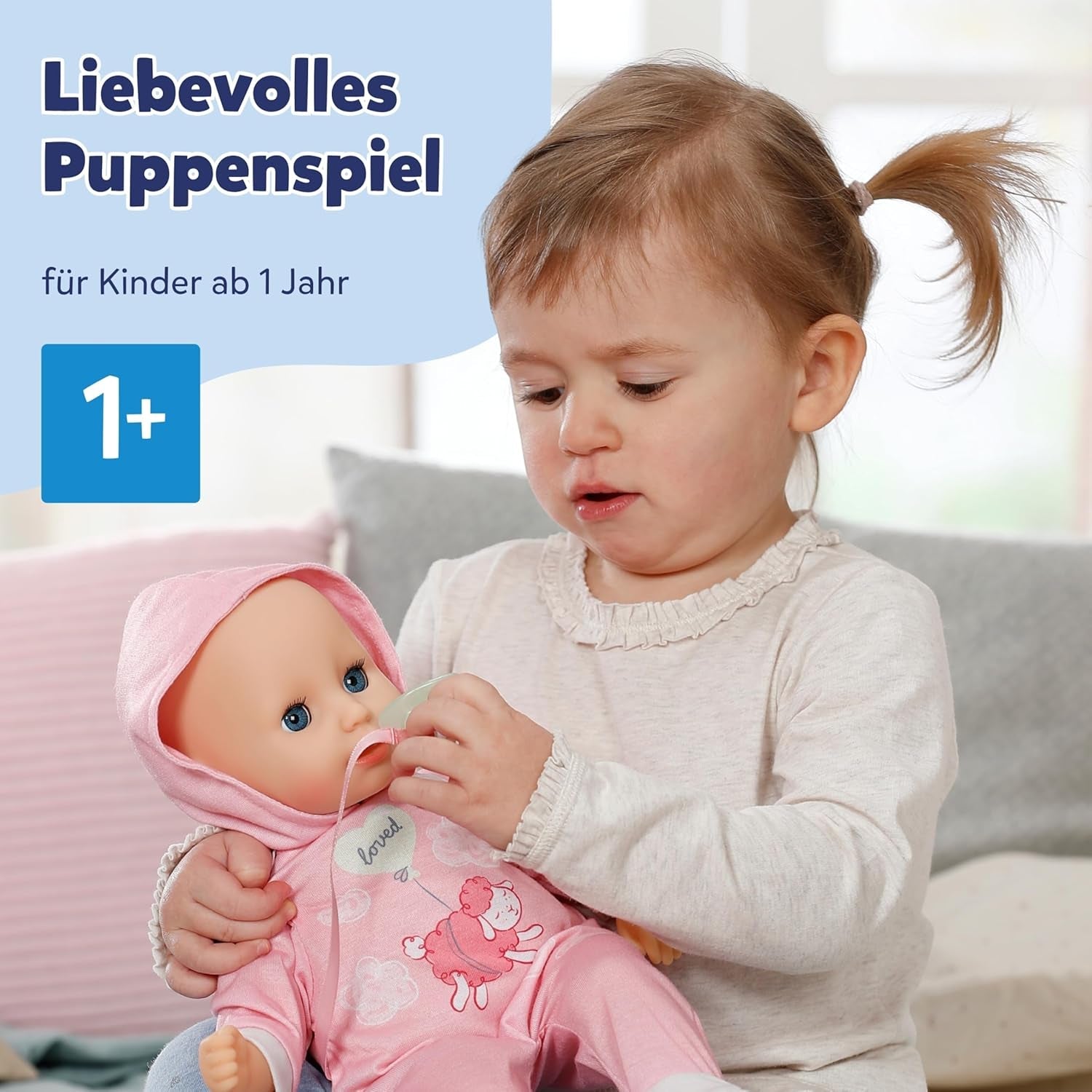 BABY Born Hannah Play with Me - Babypop met 5 functies - Lichaam van zacht materiaal inclusief accessoires - Pop van 36 cm - Werkt op batterijen - Geschikt voor kinderen vanaf 1 jaar