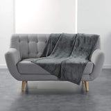 Douceur D'Intérieur Flanou Plaid, Polyester, Grijs, 125 X 150 Cm Dekbedden en dekbedden Naty Shop Grijs
