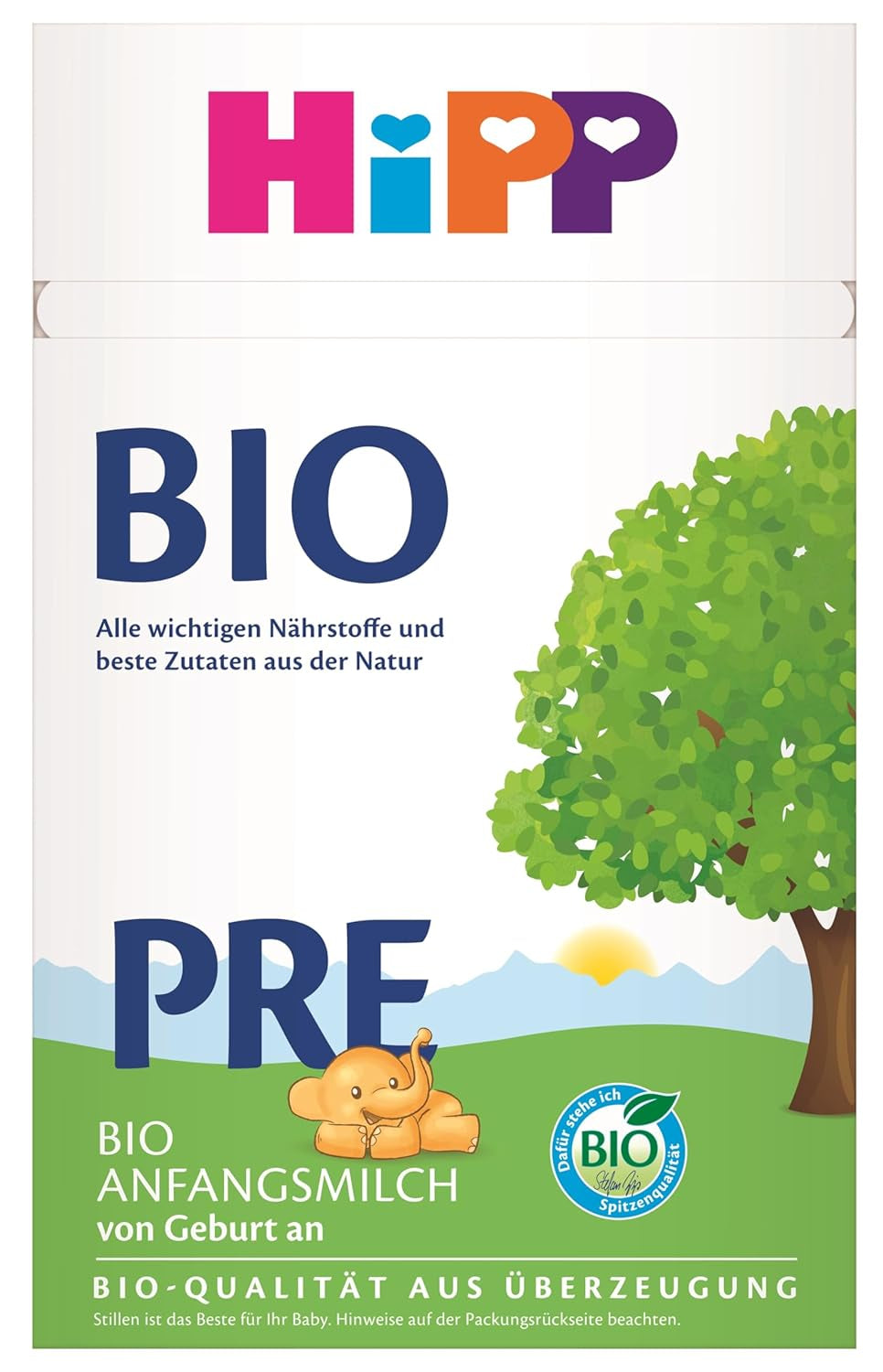 HiPP PRE biologische zuigelingenmelk (4 x 600 g), vanaf de geboorte, bevat uitsluitend lactose als koolhydraat, van de beste biologische kwaliteit