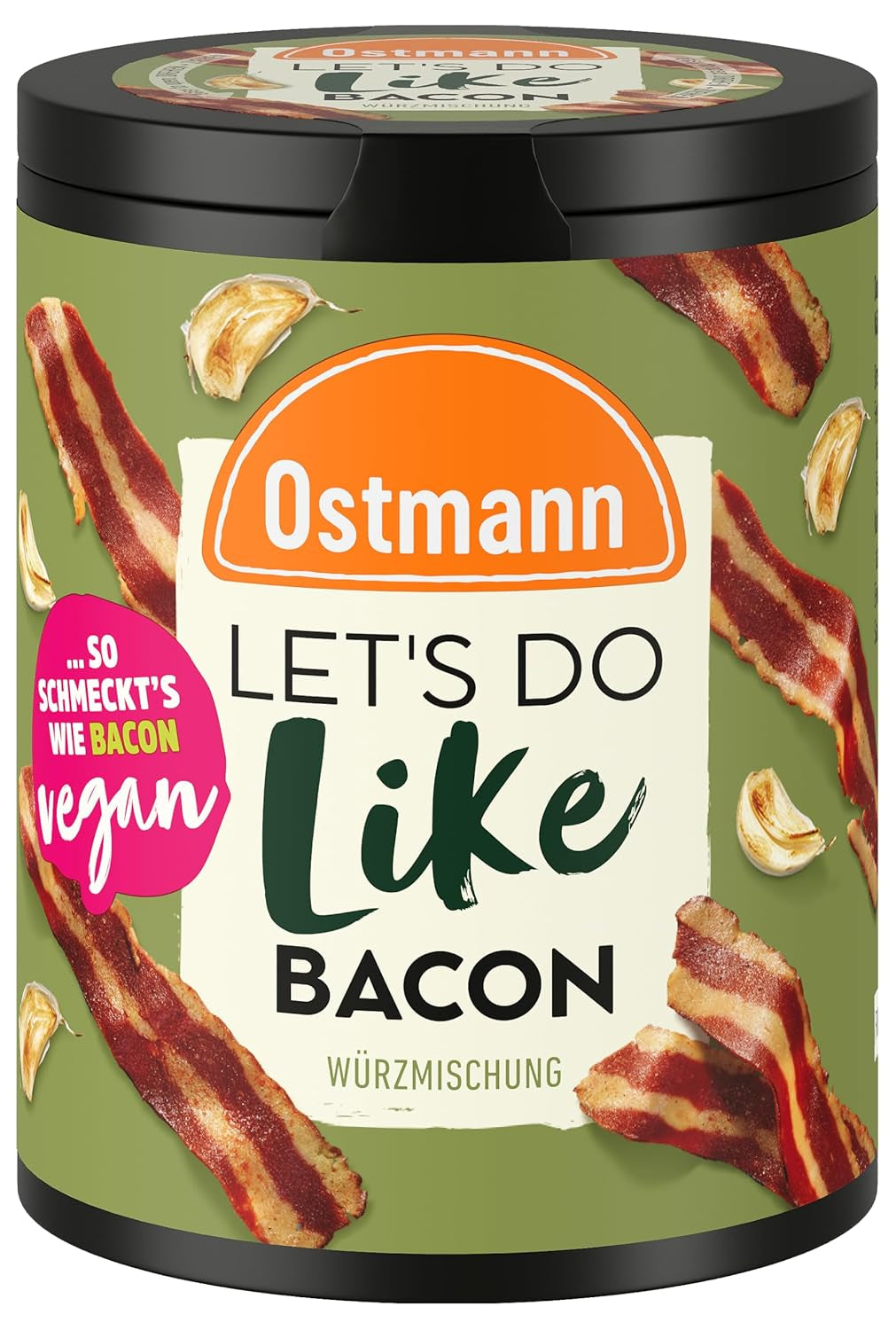 Ostmann Gewürze - Laten we doen zoals spek | Bacon-Geschmack voor ongewürzte Fleischersatzprodukte | Gewürzsalz für Tofu en vegetarisch/veganistisch Eintöpfe | 80 g in Metalldose-recyclereep