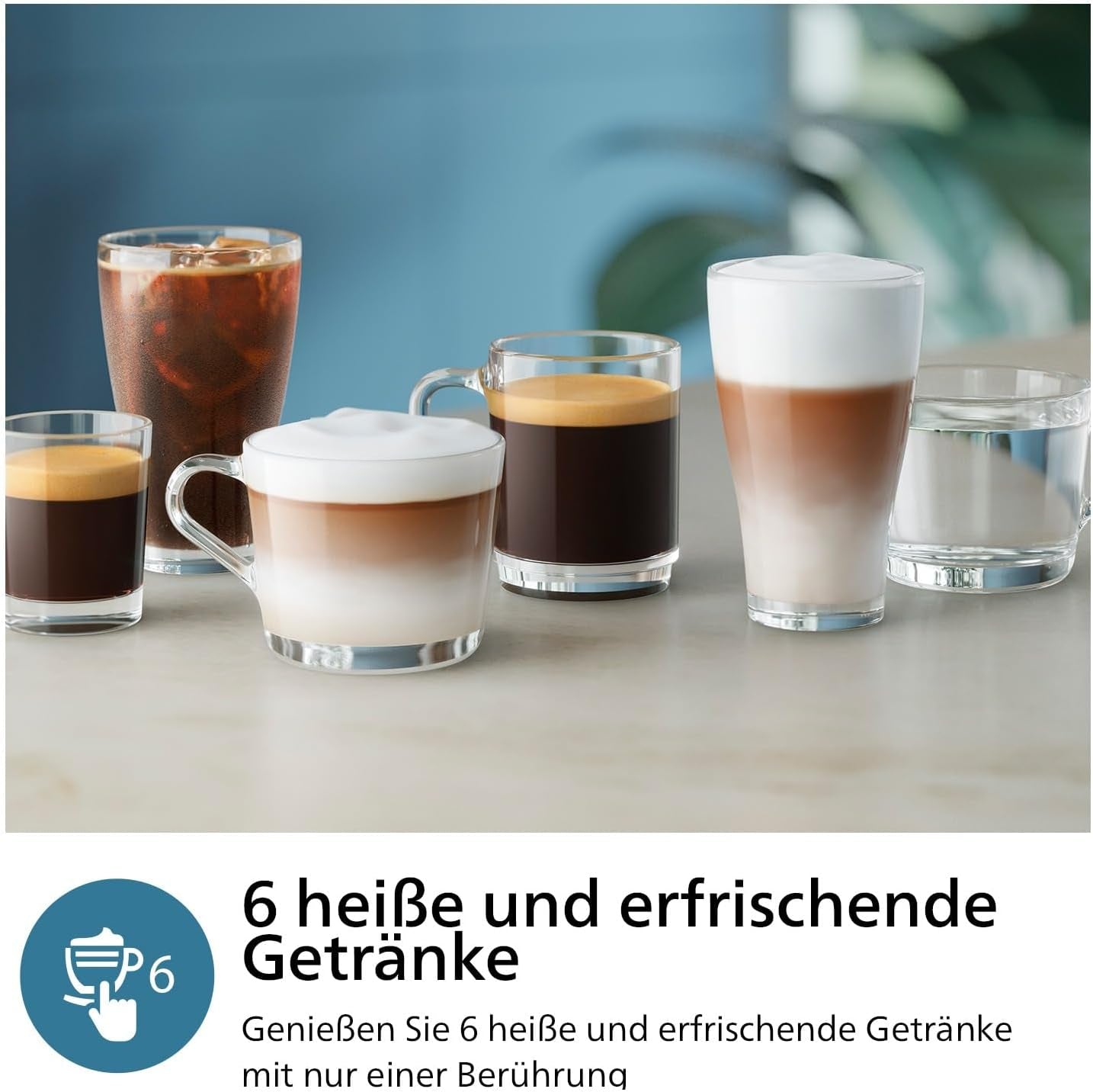 PHILIPS automatische espressomachine 3300 serie - 6 dranken, modern kleurentouchscreen, LatteGo melkbereidingssysteem, SilentBrew, 100% keramische molen, AquaClean filter. Zwart chroom (EP3347/90)
