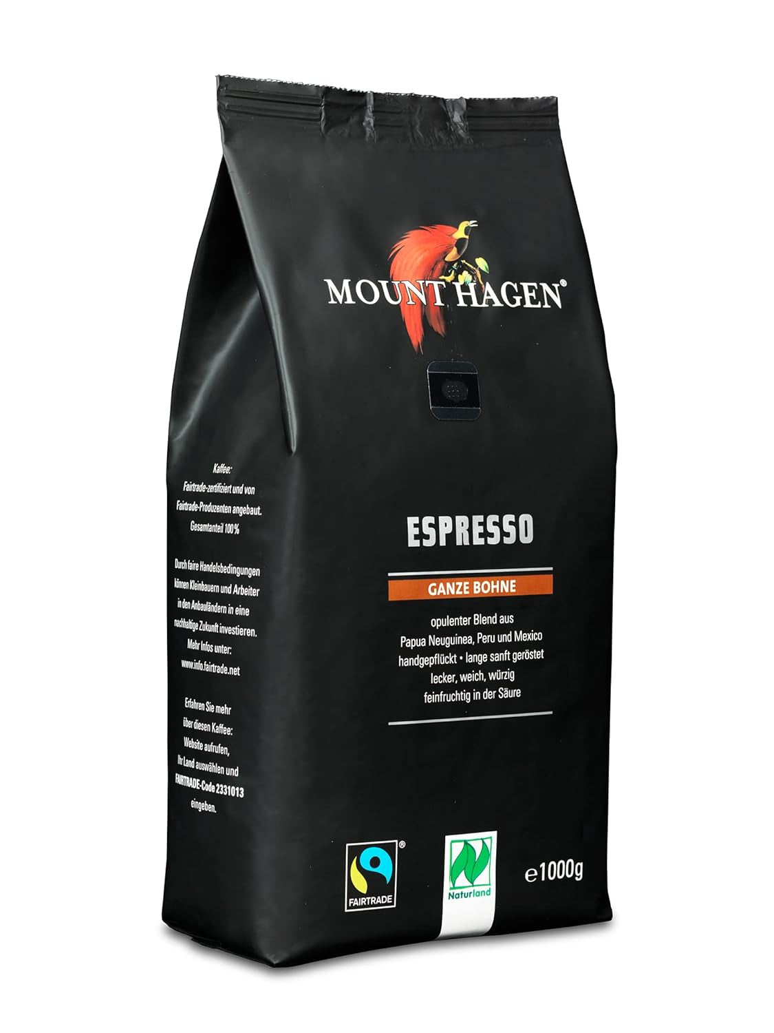 , donker gebrand, FT Naturland biologische espresso, 1 kg hele bonen