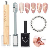 SAVILAND 4X Hochfester Cat Eye Magnet Für Nagel: 3-in-1 Nagelmagneet Rund Lange Streifenperle N35 Neodym Ultra Strong Magnet Für Nagellack Präzise 3S Formung Cat Eye Gel Nagellack Magnet Magnetstift