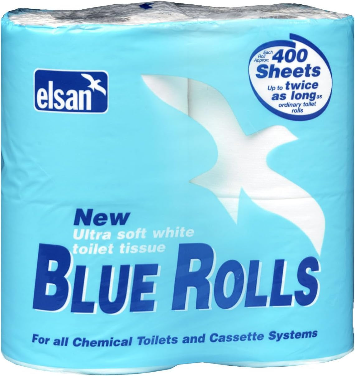 Toiletpapierrollen - Blauw, maat 4 X 400