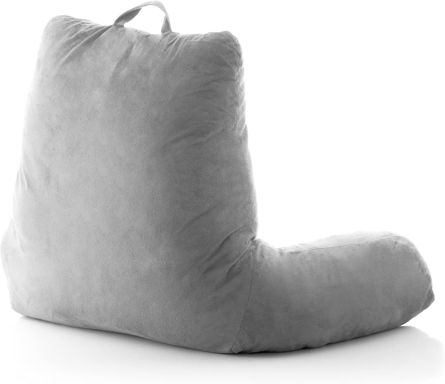 InnovaGoods Huglow leeskussen met armleuning voor bank, bed en tapijt, leeskussen met lendensteun en draaggreep, ergonomisch, voorkomt ongemak en pijn, grijs