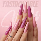 FANDAMEI 12 Kleuren 288pcs Gladde Kunstnagels Lange Ballerina Doodskist Kunstnagels Acryl Nail Tips Lange Ballerina Kunstnagels
