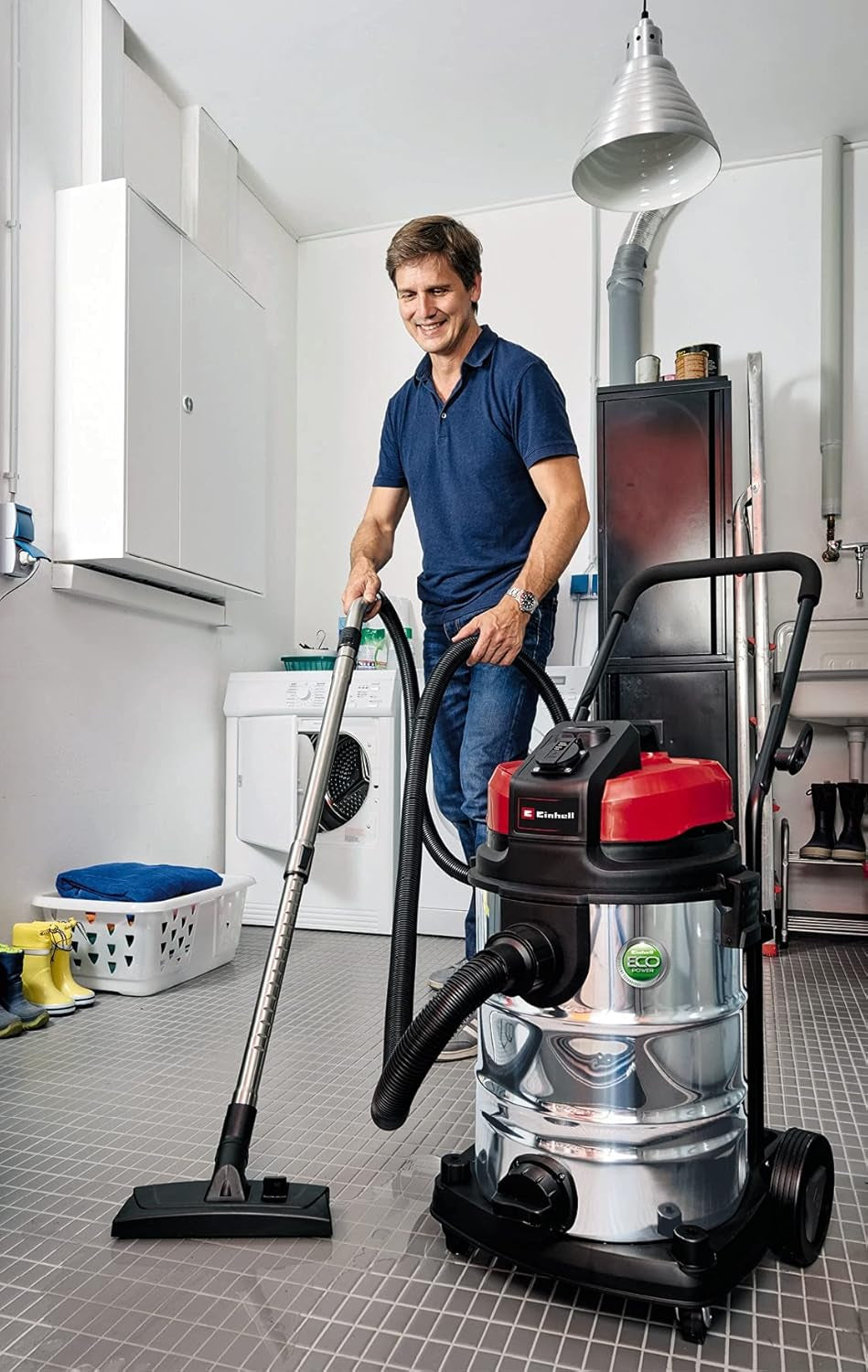 Originele Einhell zuigslang voor nat-/droogzuigers (lengte 3 m, incl. aansluitadapter voor alle Einhell nat-/droogzuigers, gemaakt van hard plastic)