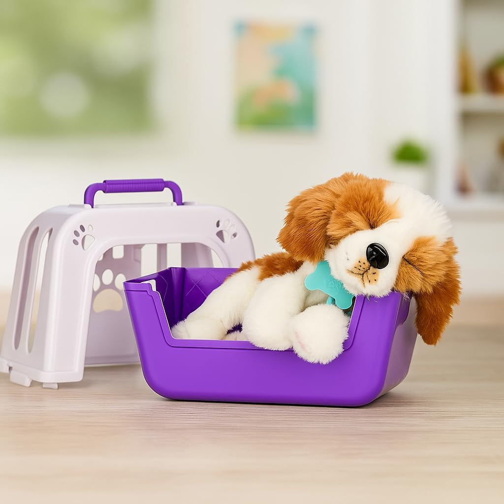 Little Live Pets Mijn echt echte puppy – Patches; Interactief puppy; meer dan 60 geluiden/reacties; realistische uitstraling; 1 van 72 varianten; speelset met draagtas; batterijen inbegrepen; leeftijden 5+