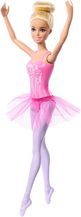 Barbie ballerinapop modeblonde pop in afneembare lila tutu met balletarmen en puntige schoenen HRG34