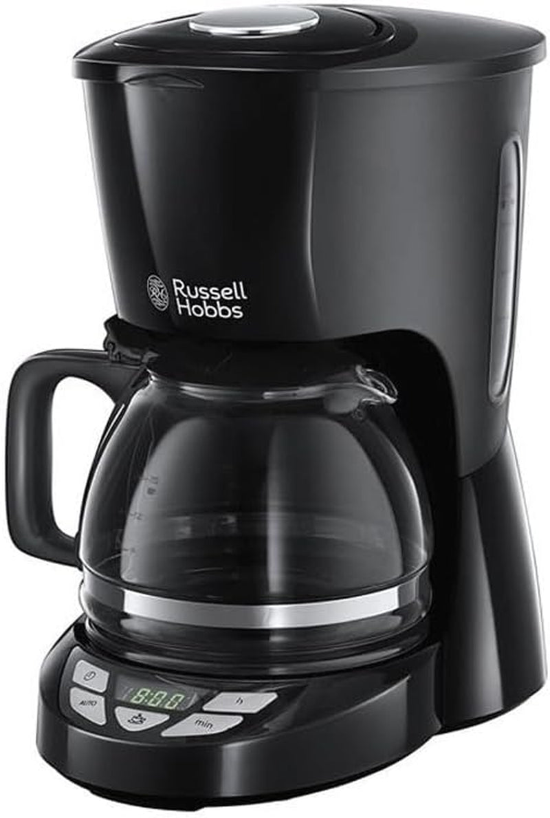 Russell Hobbs koffiezetapparaat [digitale timer, douchekop voor optimale extractie en aroma] Textures+ (1 tot 12 kopjes, glazen karaf van 1,25 liter, warmhoudplaat, antidruppelsysteem) Filterkoffiezetapparaat 22620-56