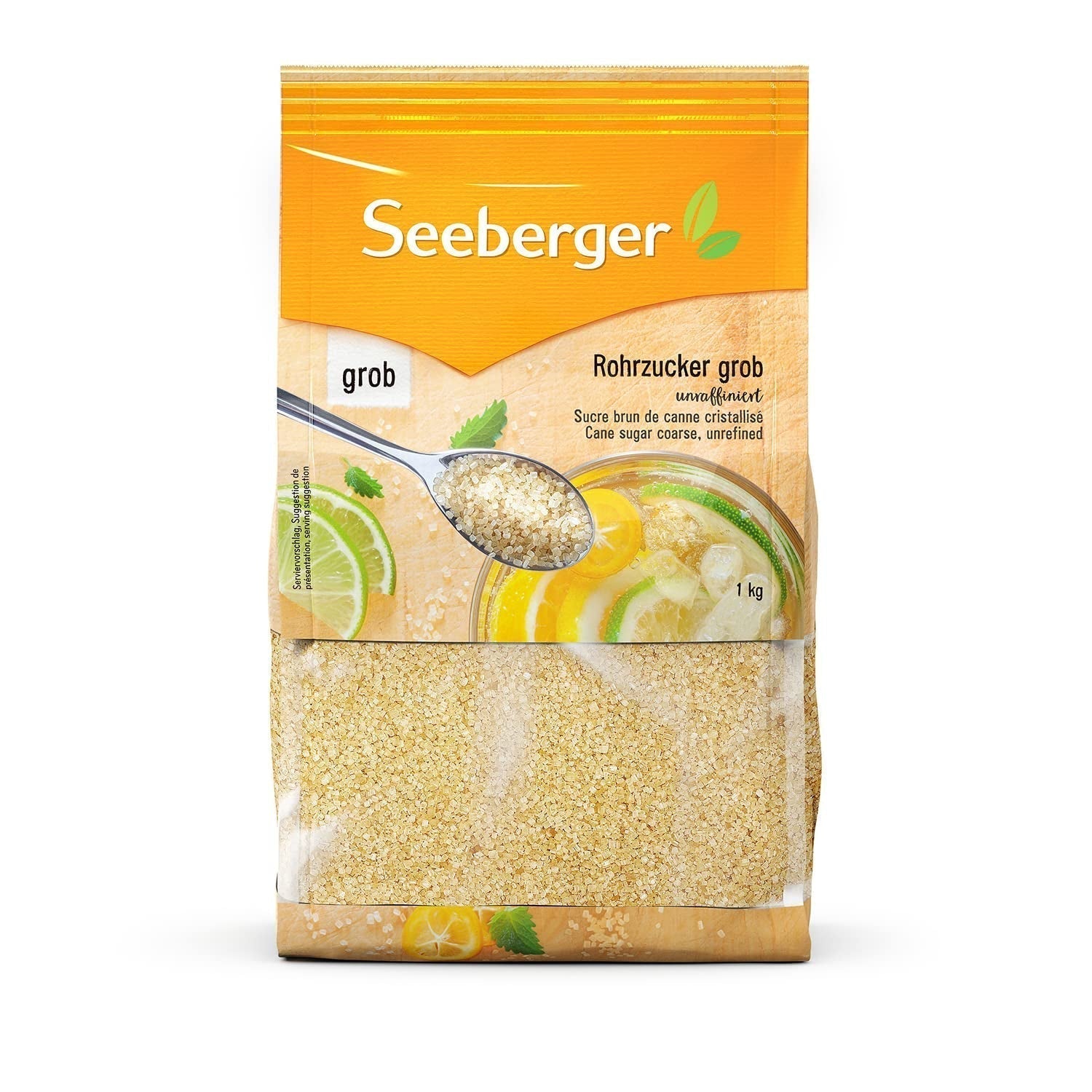 Seeberger Rohrzucker Grob 5Er Pack: Vollrohrzucker Besonders Aromatisch - Ideal Für Cocktails Und Zum Backen - Grob - Ongeraffineerd, Veganistisch (5 X 1 Kg) Zoetstoffen Naty Shop 1 Kg (1Er-Pack)
