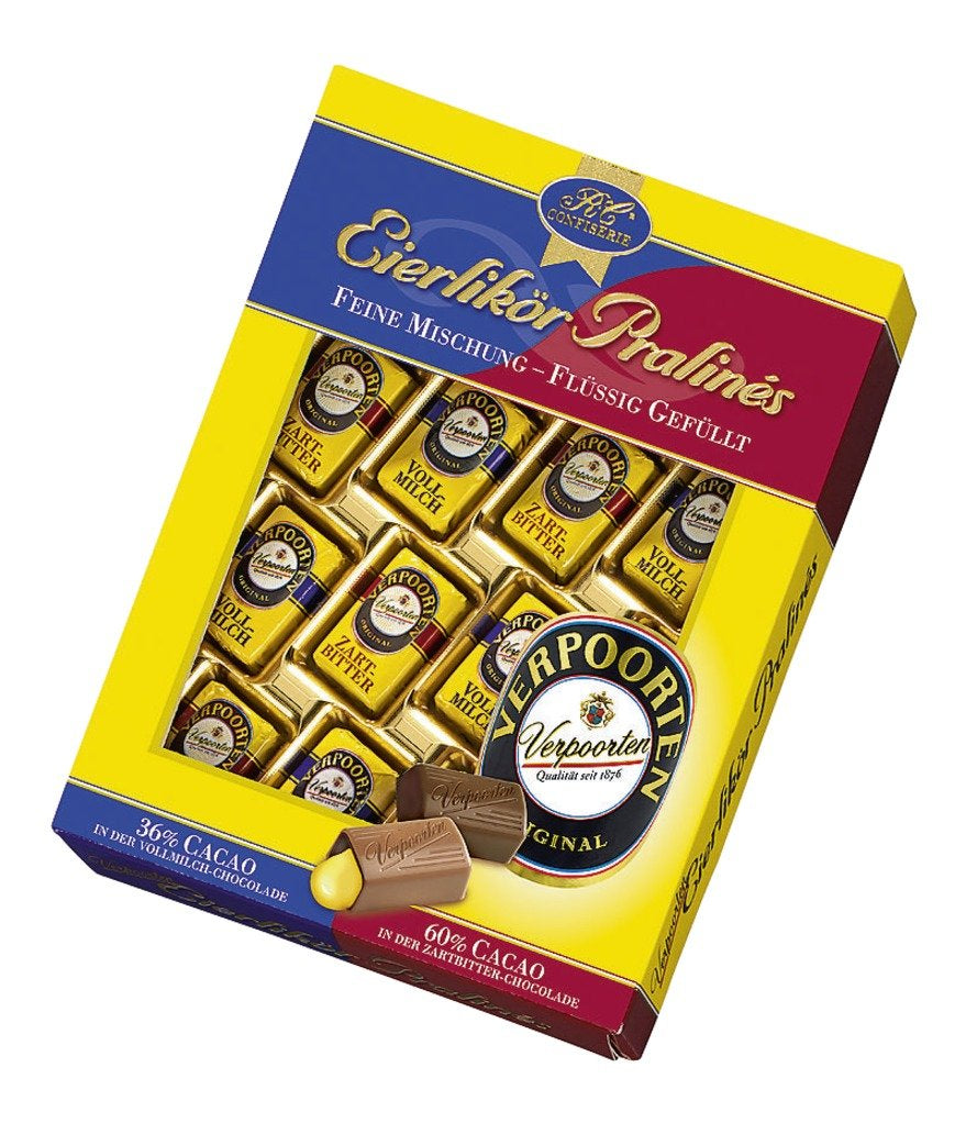 RCP Verpoorten advocaatpralines – 2 x 160g – Mengsel van melk- en pure chocoladealcoholische pralines met vloeibare vulling