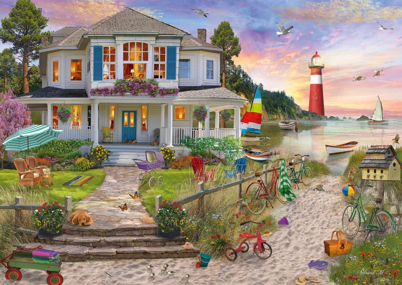 Schmidt Spiele Strandhuis, puzzel 1.000 stukjes Puzzel Naty Shop