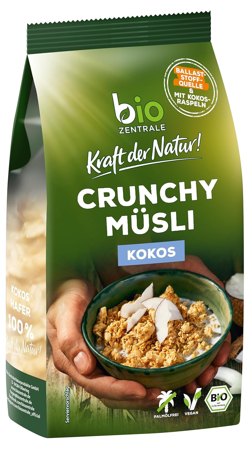 Krokante muesli met bessen Biozentrale | 375 g biologische Muesli | Ideaal voor het ontbijt en je kopje meeneemmuesli | Een alternatief voor mueslirepen