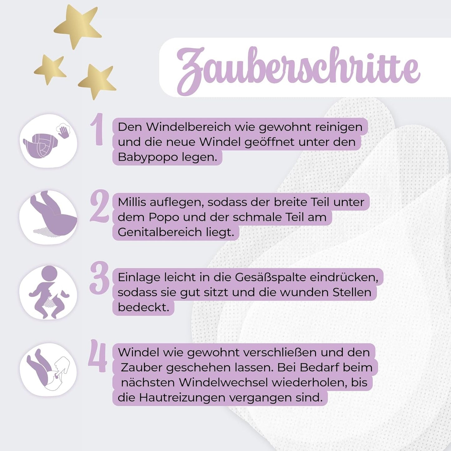 Millis Zaubertücher bei Windeldermatitis Baby, Bekannt aus "Die Höhle der Löwen", 25 Tücher (1 x 25er) met Aloë Vera, Mandelöl & Q10 - Pflegt, Schützt & dient als Wundschutz bei gereizter Haut