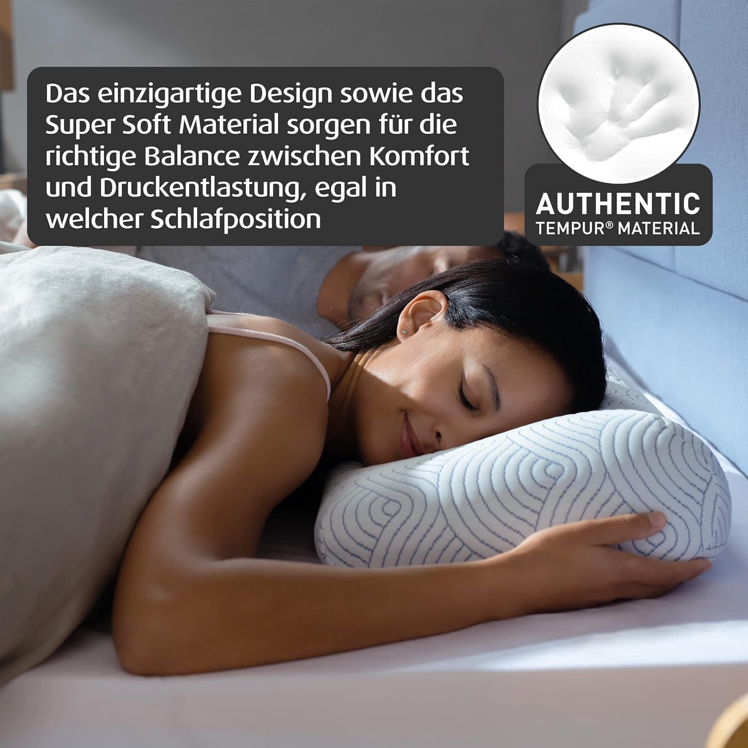 TEMPUR EASE Memory Foam Slaapkussen, Ergonomisch Neksteunkussen voor elke slaaphouding, Stevige ondersteuning, 50 X 31 X 10/5cm, Wit Naty Shop Standaard Kussens