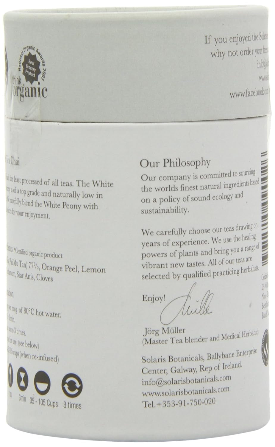 Solaris Biologische thee Chai witte thee 25 g