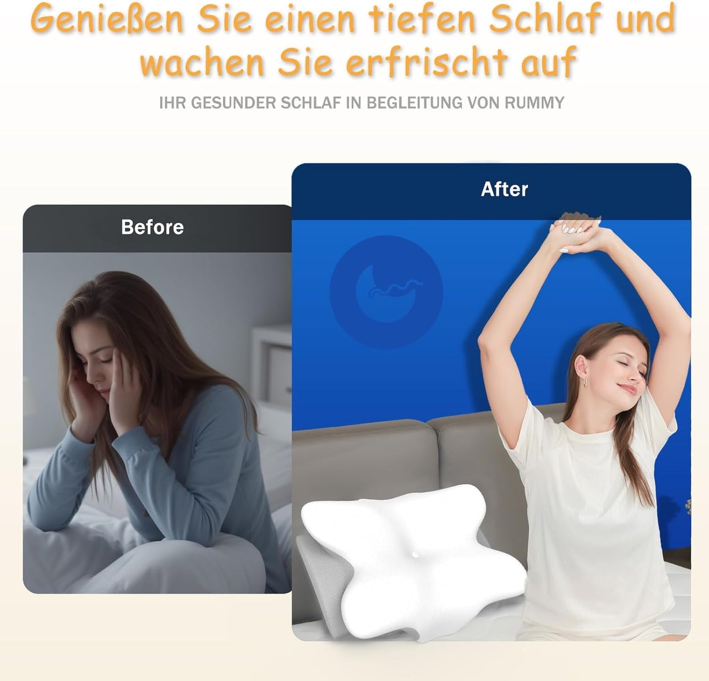 Ergonomisch cervicaal nekkussen van traagschuim met afneembare wasbare hoes voor orthopedische slaap, nekpijn en buikpijn (55X35X13 Cm) Naty Shop Cervicale orthopedische kussens