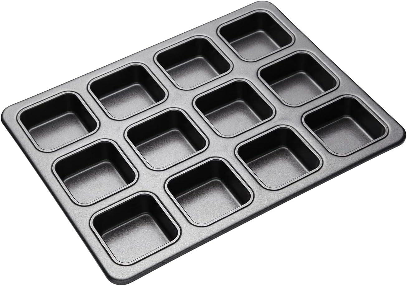 Browniepan Masterclass, browniepan met 12 gaten, roestvrij staal, 34 X 26 cm Vormen en bakplaten Naty Shop