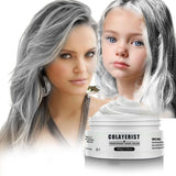 COLAYERIST Wasbare tijdelijke zwarte haarkleur Haarkleurwax voor mannen en vrouwen Haarmascara voor feest of cosplay Knoeivrije haarkleurproducten Haarverf Naty Shop Wit