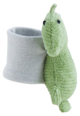 Sterntaler Dino Rexi Armrammelaar - Babyrammelaar van zacht zacht koord - Babyhandrammelaar met elastische band - Babyspeelgoed om te spelen, knuffelen en rammelen, Steengroen babyspeelgoed Naty Shop