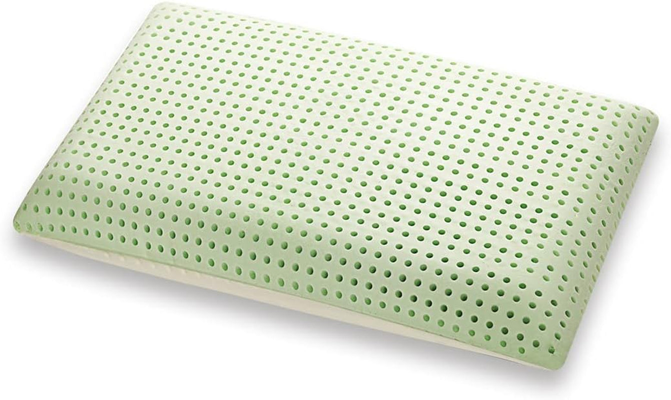 Orthopedisch neksteunkussen - Biologisch Aloë - Aloë Vera Visco-elastisch kussen 14 cm hoogte 100% katoenen hoes Visco kussen - Memory Foam Kussen - Gemaakt in Italië Naty Shop Standaardkussens 1 stuk (1 pak)